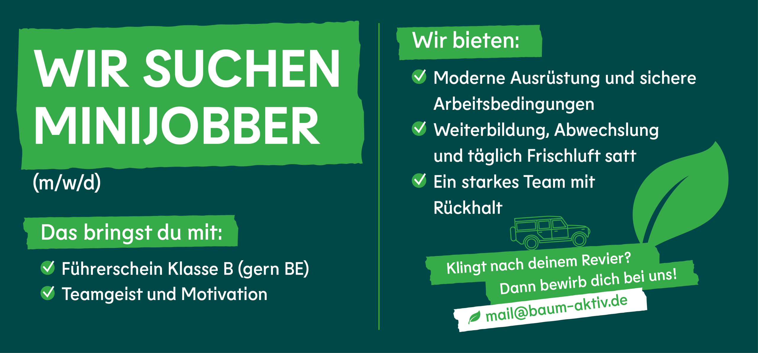 Wir suchen Minijobber